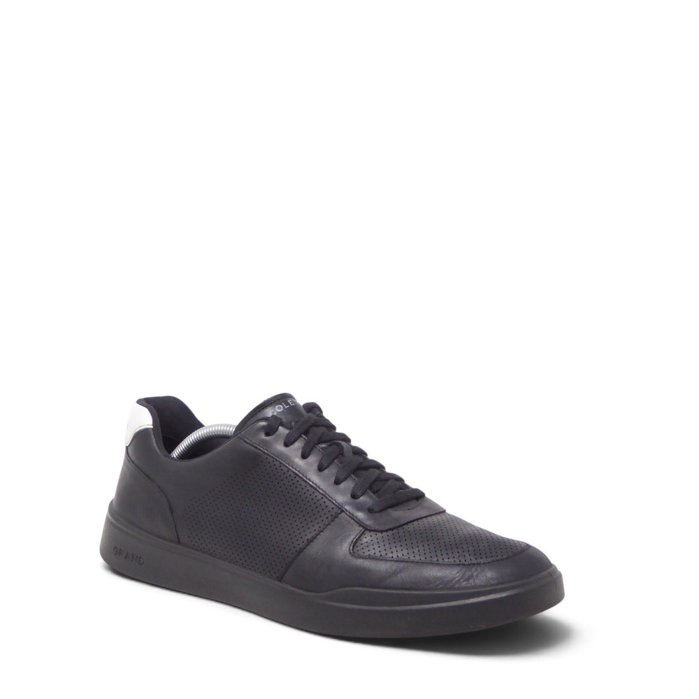 Cole Haan Mens Grand Crosscourt Modern Sneakers Black Leather Perforated 11.5M